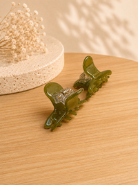 Olive Mini Hair Claw Set