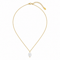 Organic Pearl Drop Gold Chain Necklace