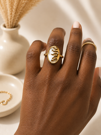 Oval Mother-of-Pearl Sunburst Ring