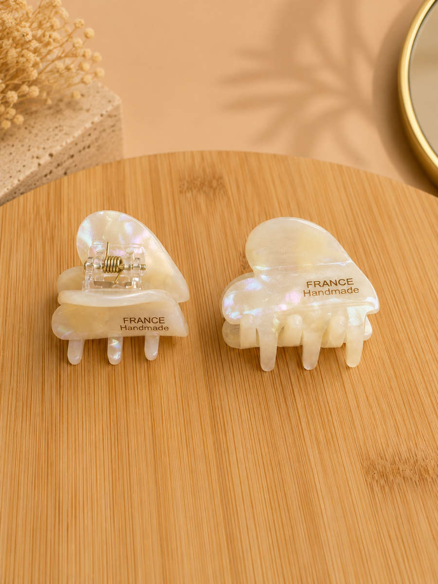 Pearl Ivory Mini Hair Claw Set