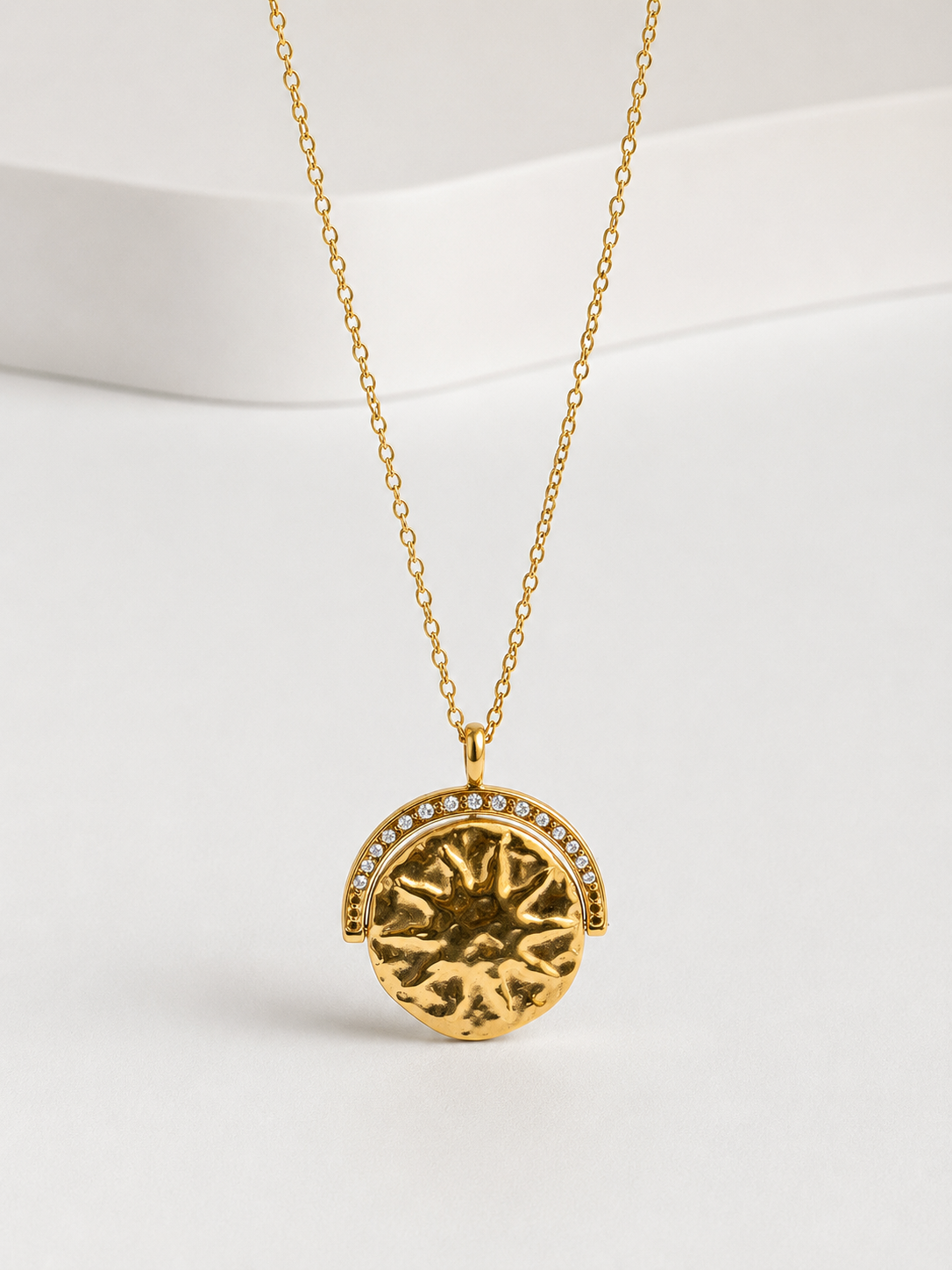 Solaria Pavé Sun Medallion Necklace