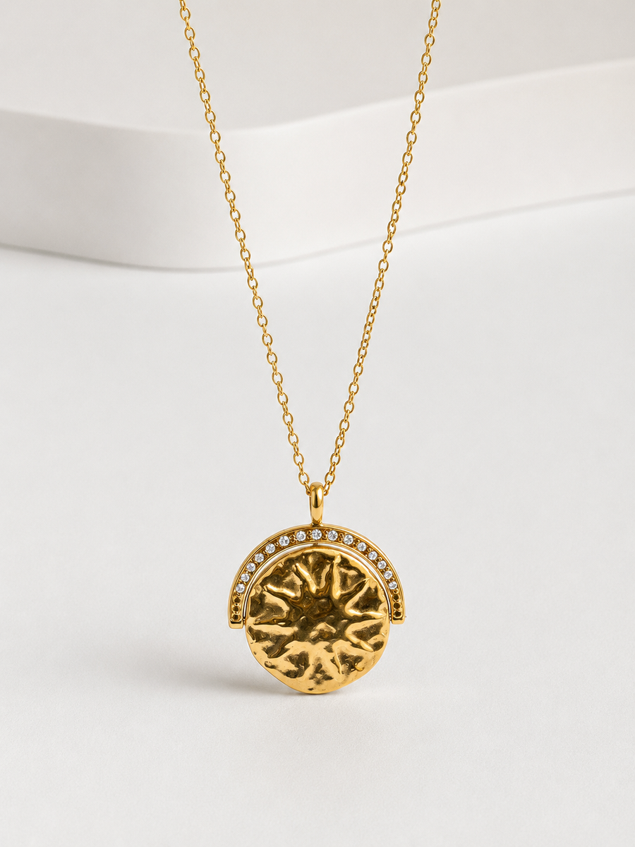 Solaria Pavé Sun Medallion Necklace