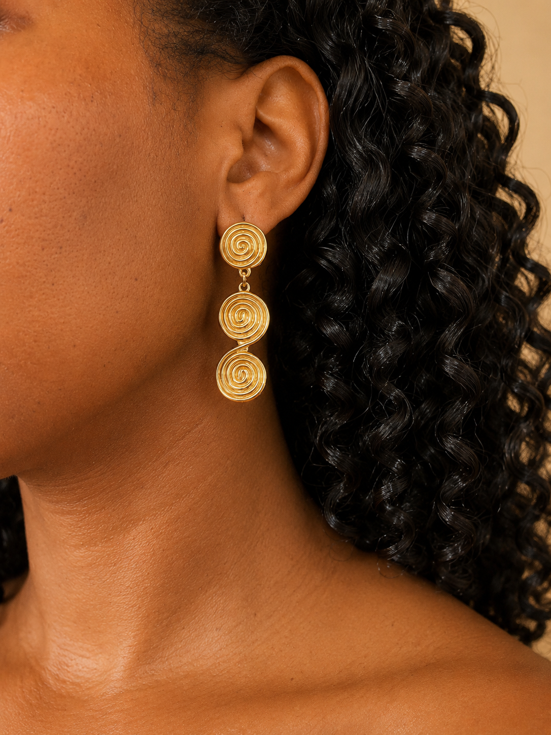 Solaris Triple Swirl Drop Earrings