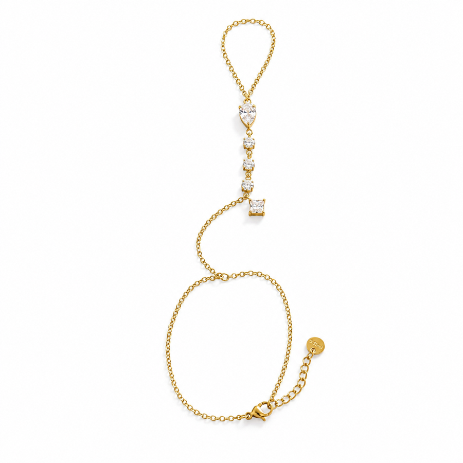 Sparkling Multi-Cut CZ Finger Ring Bracelet | Waterproof