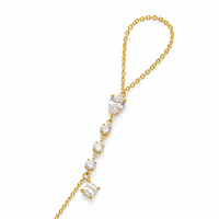 Sparkling Multi-Cut CZ Finger Ring Bracelet | Waterproof