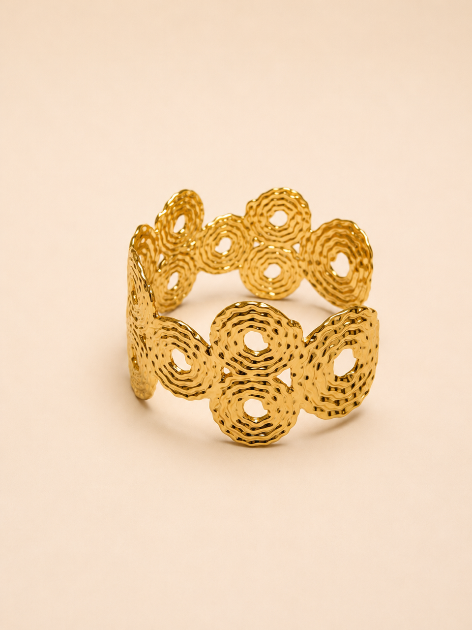 Textured Circle Statement Cuff