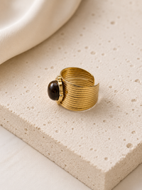 Tiger’s Eye Wide-Band Statement Ring