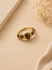Tiger’s Eye Stainless Steel Band Ring
