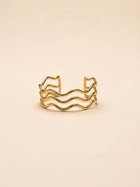 Triple Wave Gold Cuff Bracelet