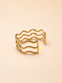 Triple Wave Gold Cuff Bracelet