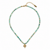 Isla Turquoise  Beaded Palm Tree Necklace