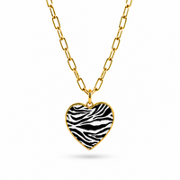 Zebra Print Heart Jewelry Set
