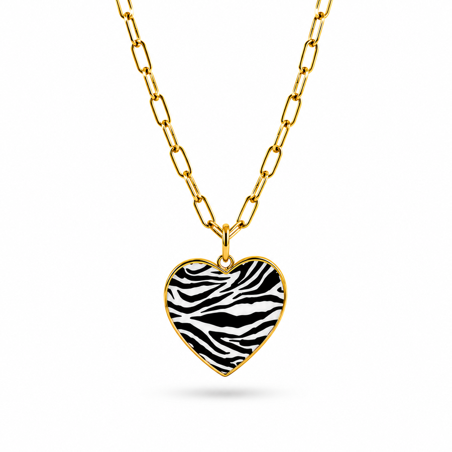 Zebra Print Heart Jewelry Set