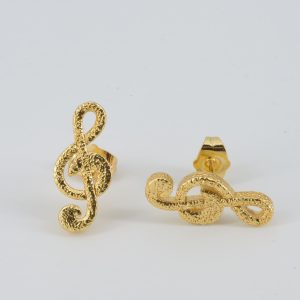 Aria Treble Clef Gold Earrings