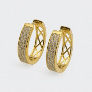 Celeste Pavé Hoops