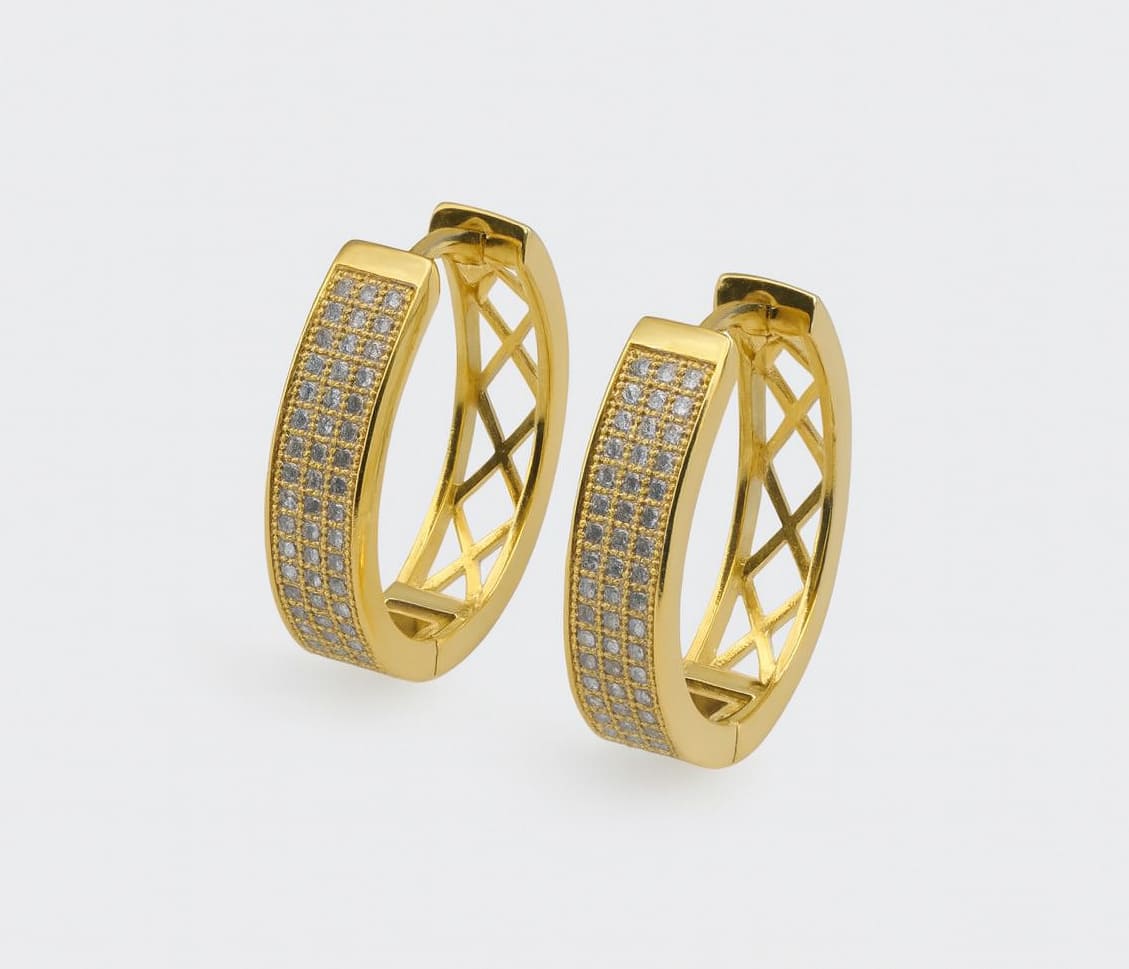 Celeste Pavé Hoops