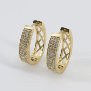 Celeste Pavé Hoops