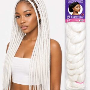 white braiding hair 82 inch Darling Superstar Kanekalon extensions