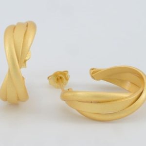 Golden Twist Hoop Earrings