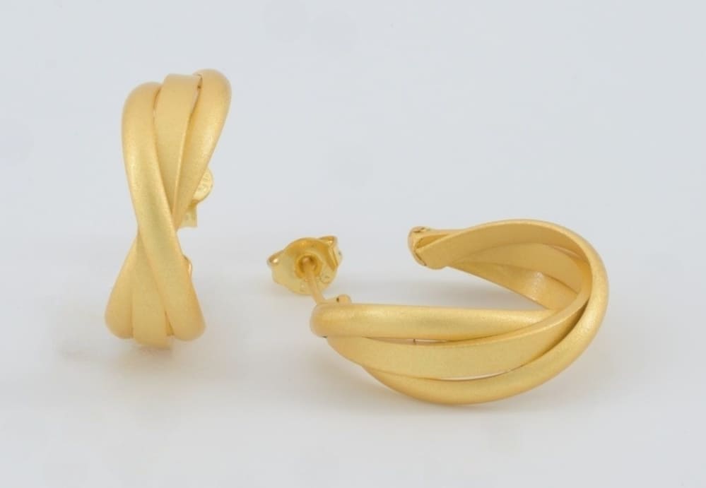 Golden Twist Hoop Earrings