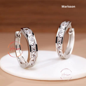 Silver Color Circle Zircon Earrings for Women Bohemian Ear Hoops Ear Buckle Fashion Girl Jewelry