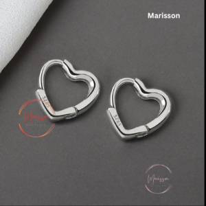 Silver Color Simple Heart Buckle Earrings Fashion Women's Heart Shaped Round Pierced Earrings Jewelry