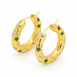 Nova Star Hoop Earrings