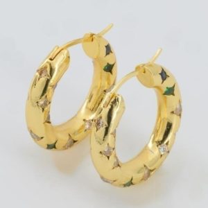 Nova Star Hoop Earrings