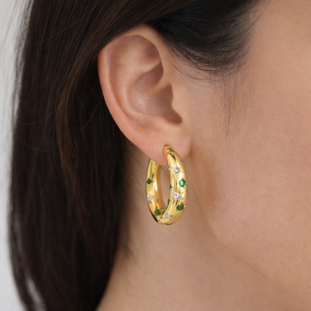 Nova Star Hoop Earrings