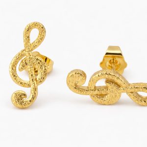 Aria Treble Clef Gold Earrings