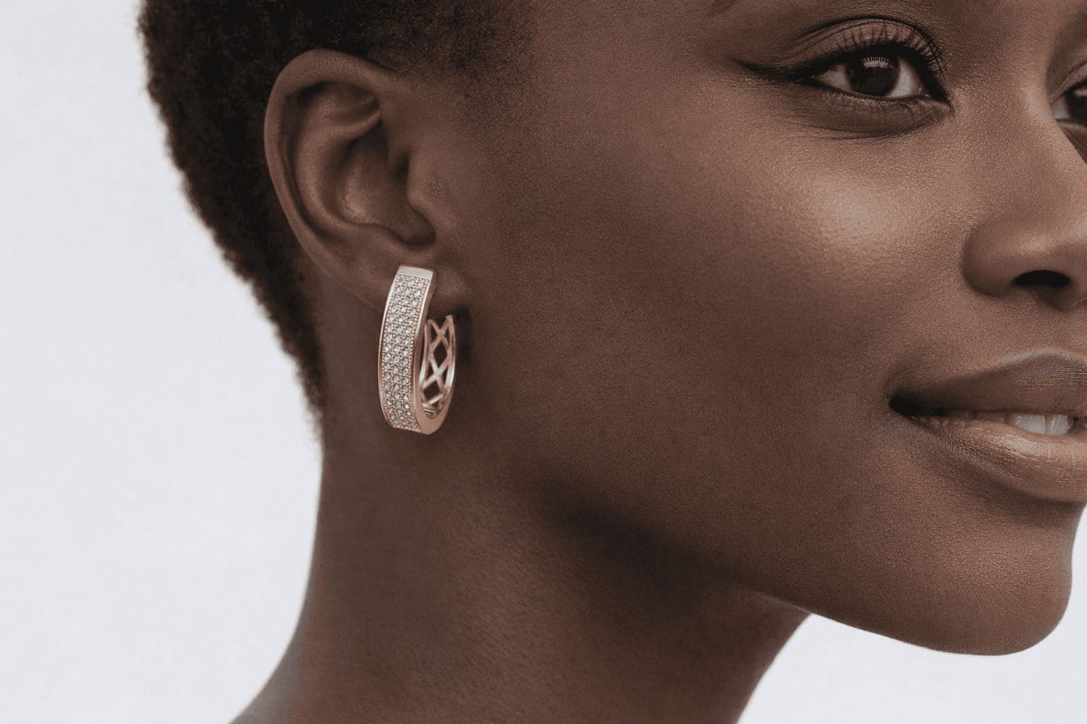 Celeste Pavé Hoops