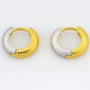 Cleo Duo-Tone Hoop Earrings
