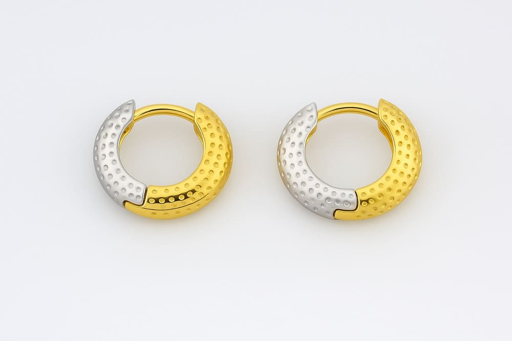 Cleo Duo-Tone Hoop Earrings