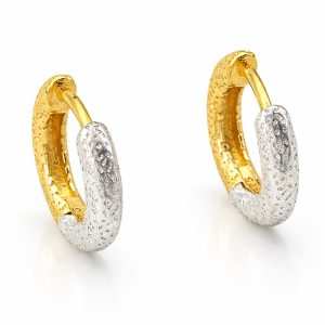 Cleo Duo-Tone Hoop Earrings