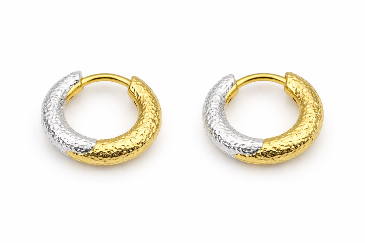 Cleo Duo-Tone Hoop Earrings