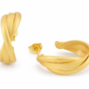 Golden Twist Hoop Earrings