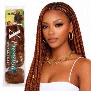 Honey auburn #30 braiding hair – X-Pression pre-stretched Kanekalon for knotless braids