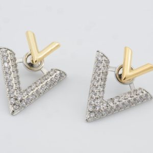 Nova V Studs-Two Tone Pavé Sparkle