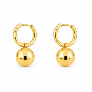 Orba Mini Hoops-Gold Ball Drop Huggies