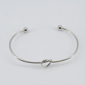 Amoura Knot Bangle-Silver