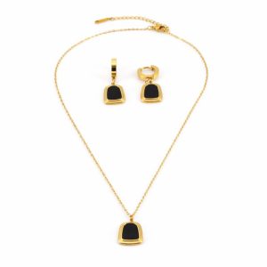 Onyx Trapezoid Necklace Set