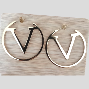 V Letter Earrings - Image 2
