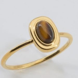 Solea Ring – Oval Tiger’s Eye Ring