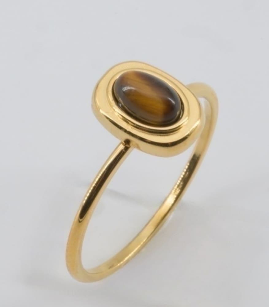 Solea Ring – Oval Tiger’s Eye Ring