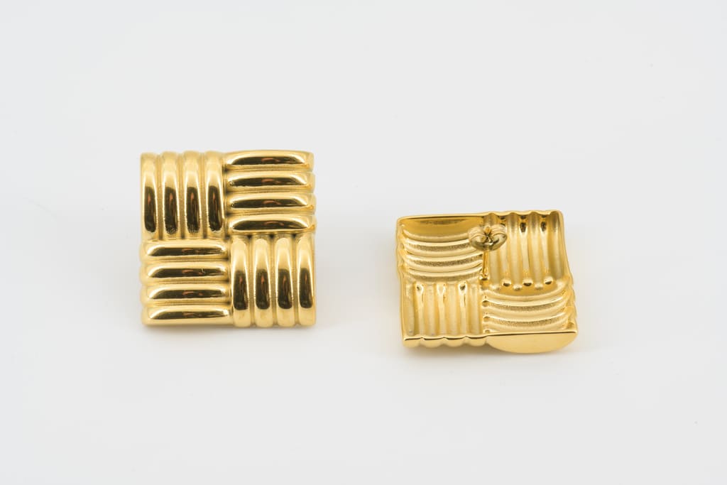 Sculpted Square Studs