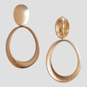 Big Round Clip Earrings - Image 2