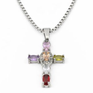 Graceful Gem Cross Necklaces