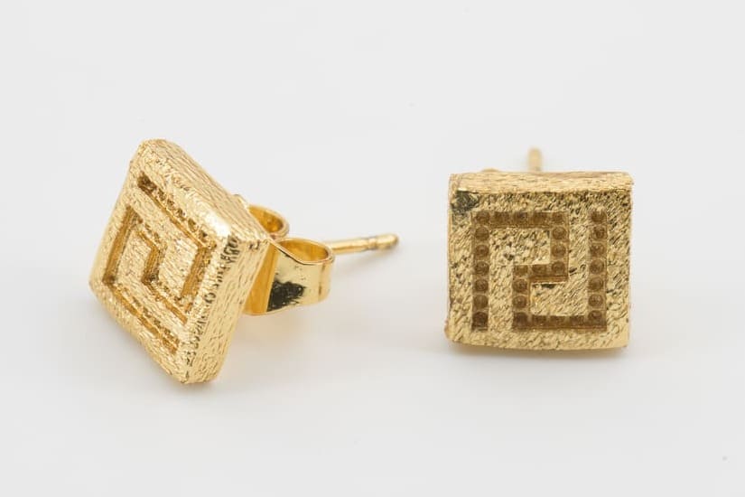 Golden Maze Square Studs