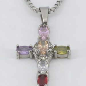 Graceful Gem Cross Necklace