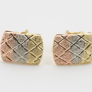 Tri-Tone Stud Earrings